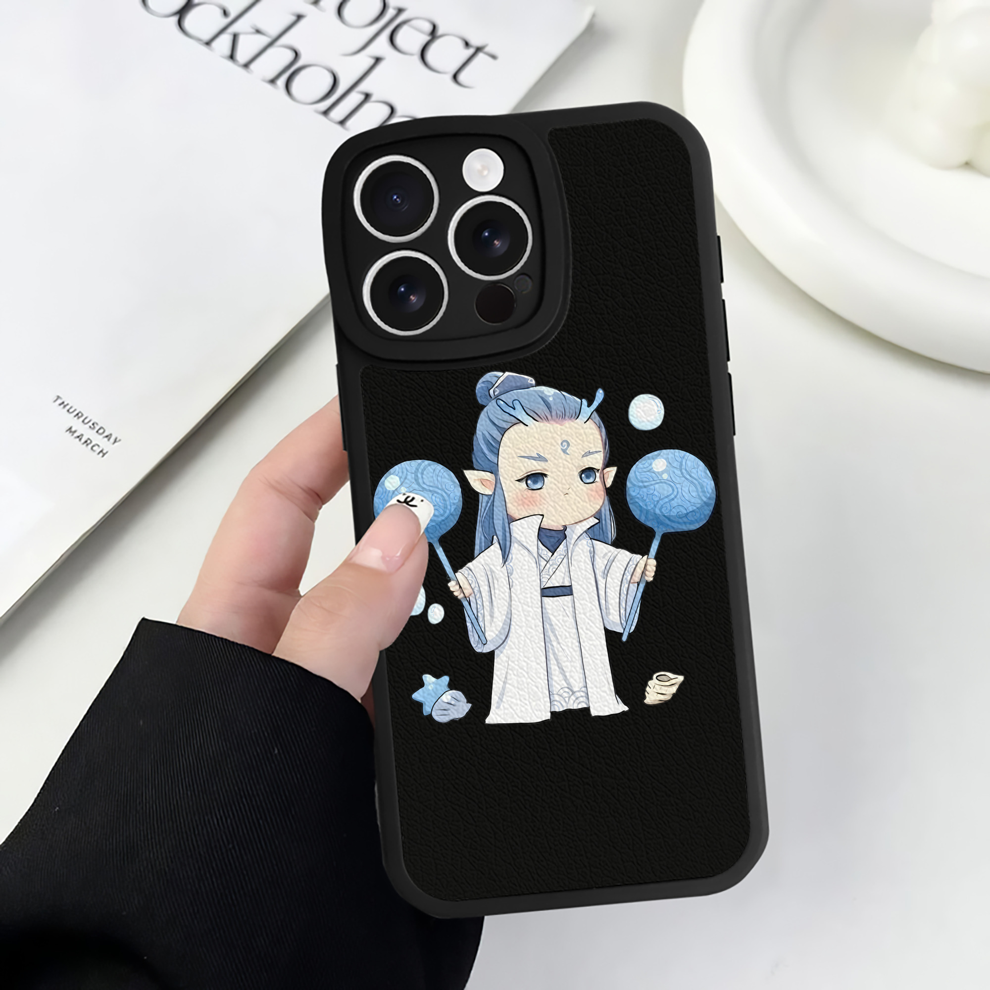 （画像用） Ne Zha 2 ナタ 魔童の大暴れ 【iPhone 16シリーズ対応】シリコンスマホケース（レザー調） 材質：シリコン